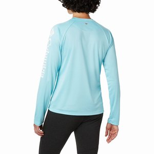 Columbia PFG Tidal Tee™ II Långärmad Tröja Dam Blå/Vita (QNBRS1850)